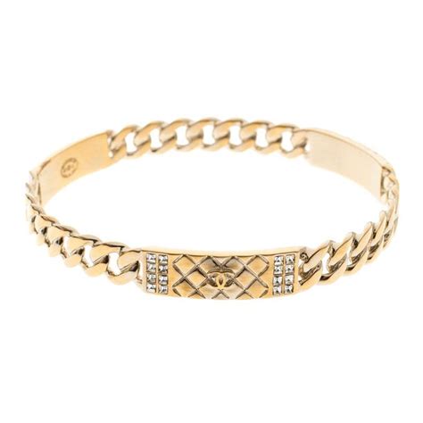 gold rock crystal chanel link bracelet watch|CHANEL Crystal CC Chain Link Bracelet Gold .